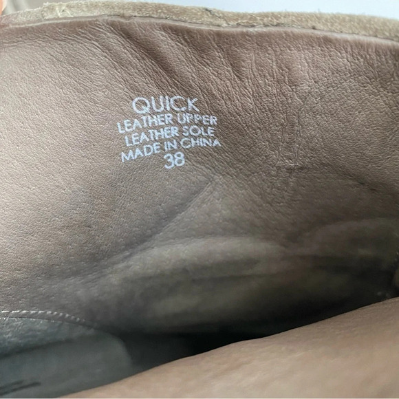 ASH Stone Suede Leather QUICK Pull On Fringe Stacked Heel Boots EU 38 - Picture 7 of 13